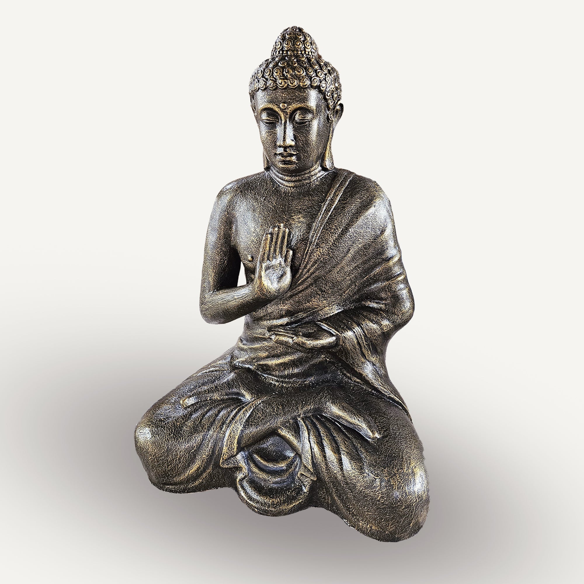 Large Antique Gold Buddha Meditation in Stupa - 1.5m