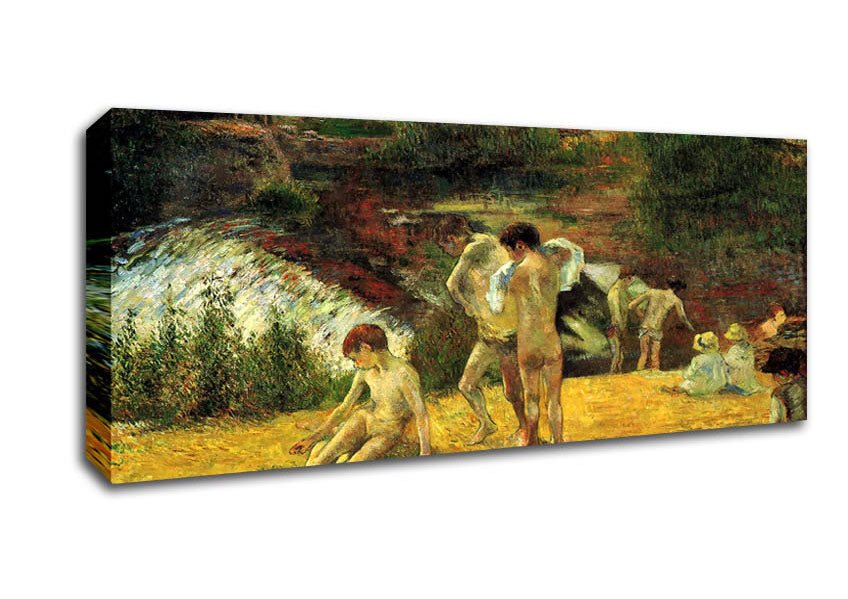 Gauguin Bathing In The Mill Of Bois D Amour Canvas Wall Art - Zestio