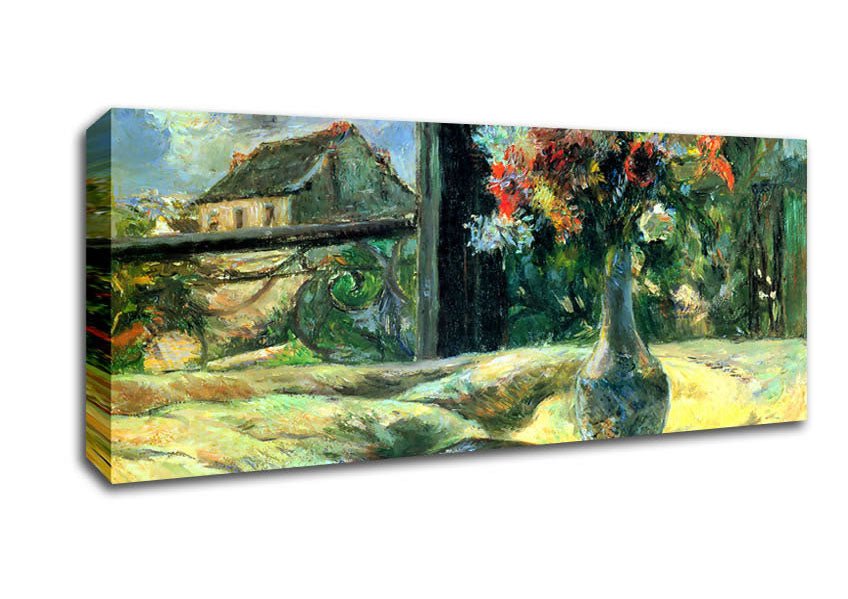 Gauguin Flower Vase In Window Canvas Wall Art - Zestio
