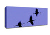 Geese Trio In Flight Purple Canvas Wall Art - Zestio