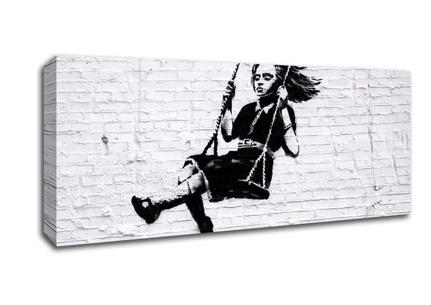Girl On Swing Canvas Wall Art - Zestio