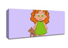 Girl With Teddy Bear Lilac Canvas Wall Art - Zestio