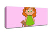 Girl With Teddy Bear Pink Canvas Wall Art - Zestio
