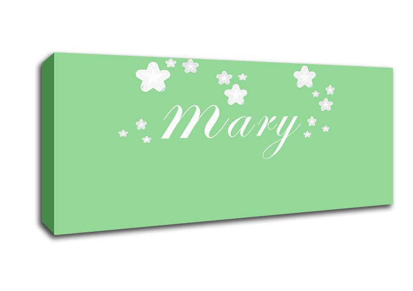 Girls Room Quote Your Name In Stars Green Canvas Wall Art - Zestio