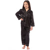 OLIVIA ROCCO Girls Satin Silk Long Sleeve Pajama Set Black Pink Grey 5-14 Button Down Shirt Loose Fit Pants Daisy Dreamer