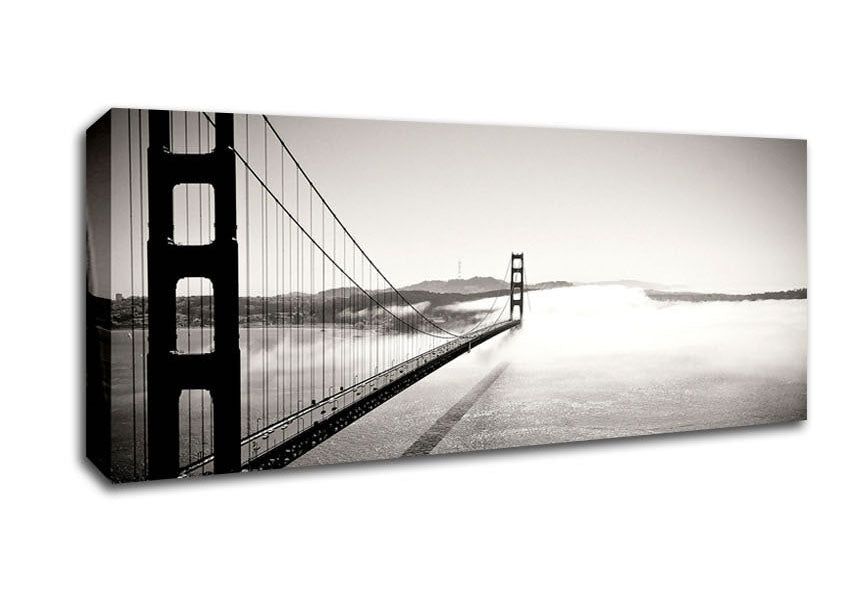 Golden Gate Bridge Black And White Canvas Wall Art - Zestio