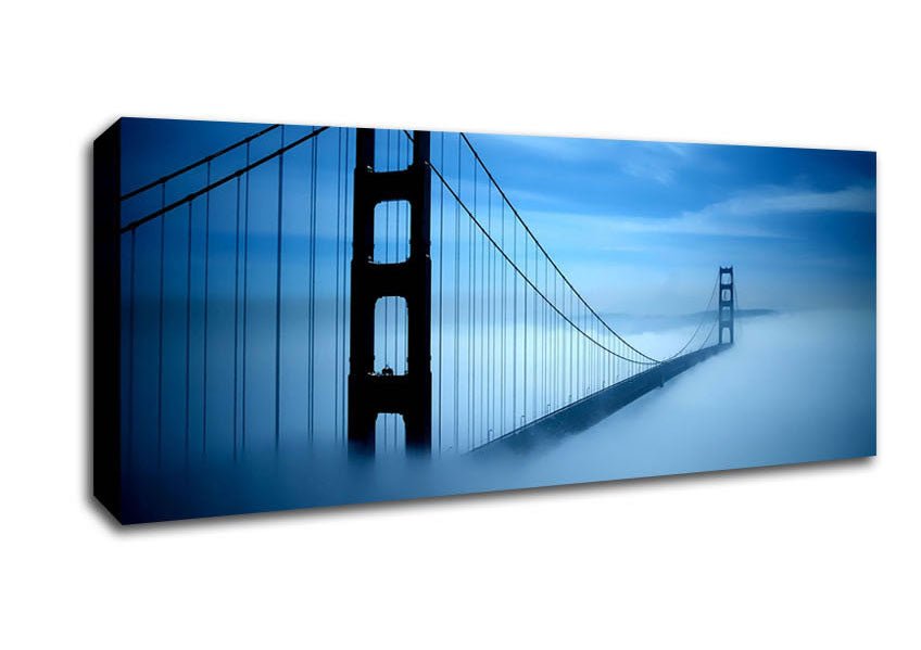 Golden Gate Bridge Fog Canvas Wall Art - Zestio