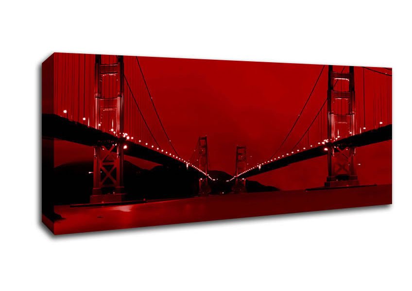 Golden Gate Bridge Twins Red Canvas Wall Art - Zestio