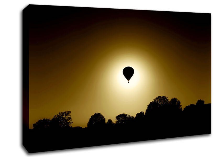 Golden Hotair Balloon Canvas Wall Art - Zestio