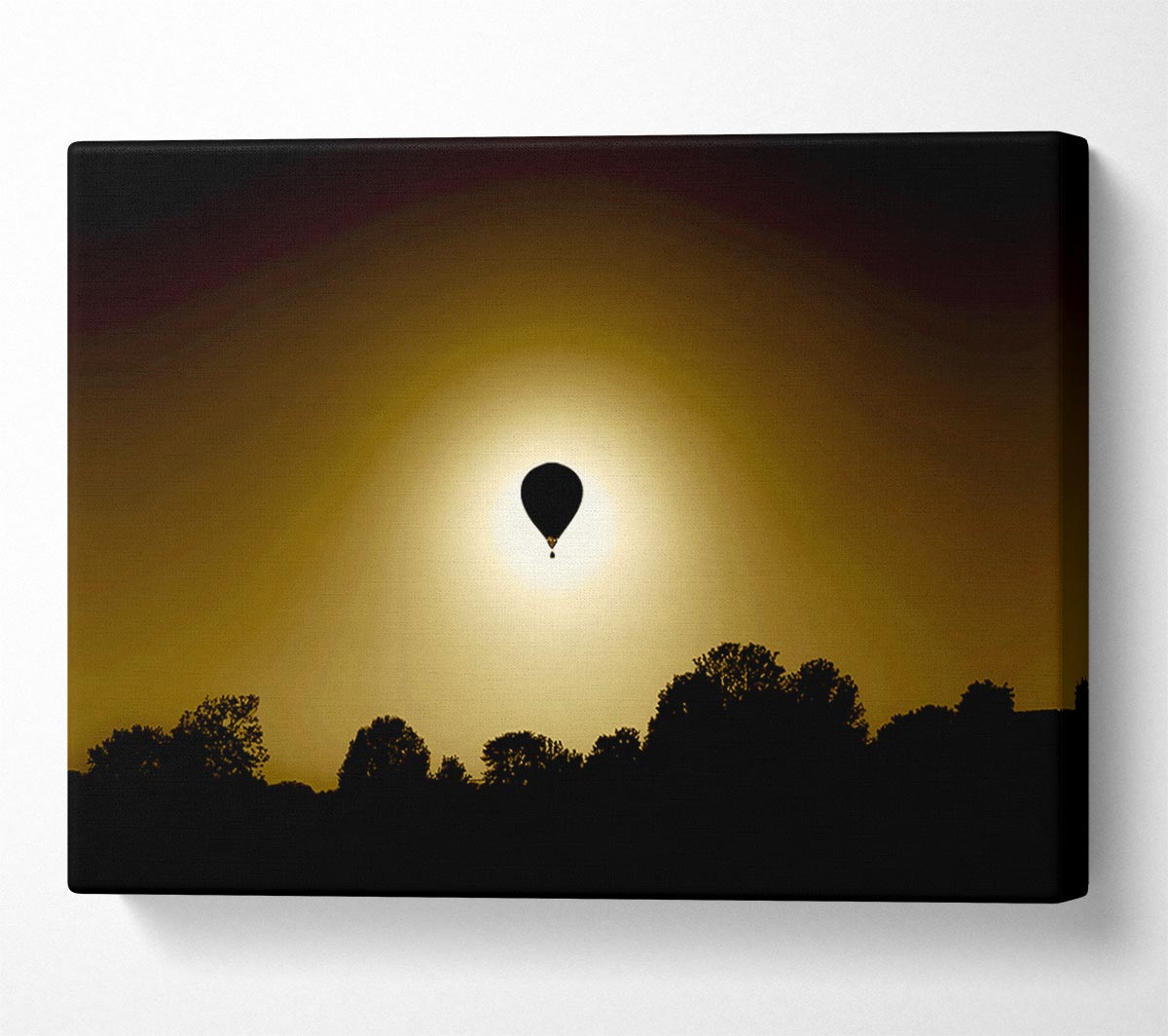 Golden Hotair Balloon Canvas Wall Art - Zestio