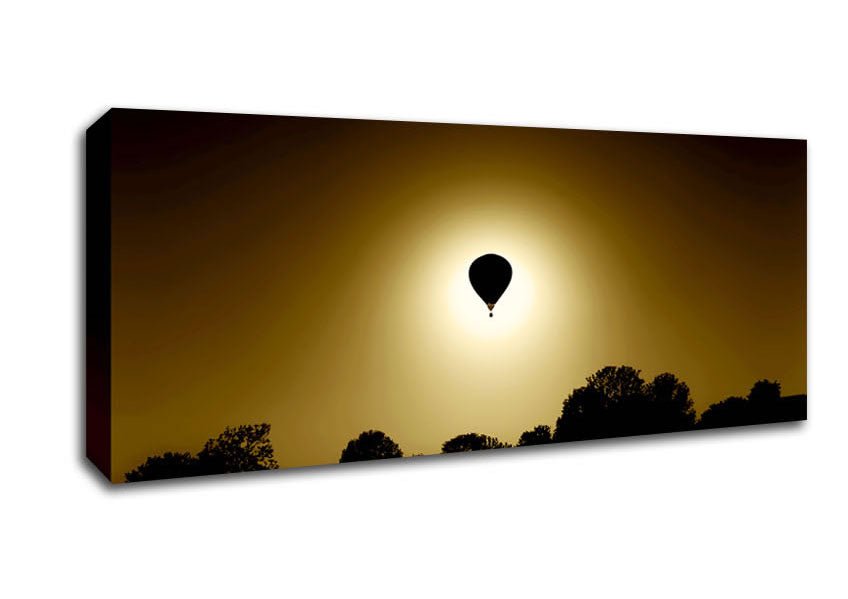 Golden Hotair Balloon Canvas Wall Art - Zestio