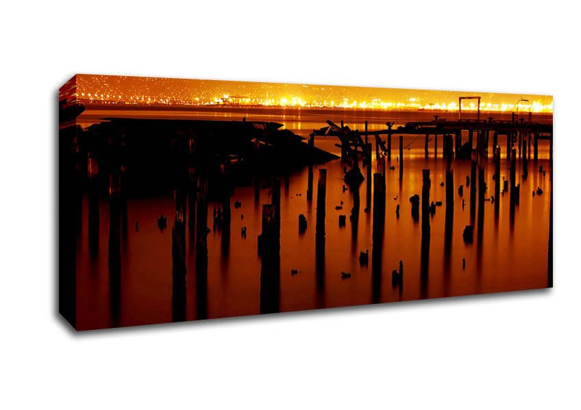 Golden Lake Horizon Canvas Wall Art - Zestio