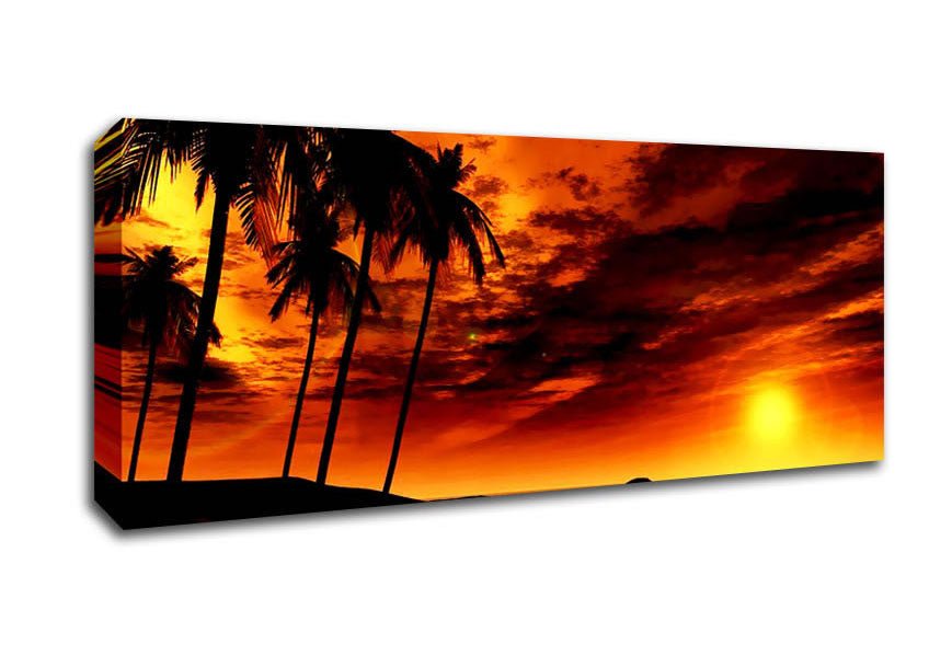 Golden Palm Tree Skies Canvas Wall Art - Zestio