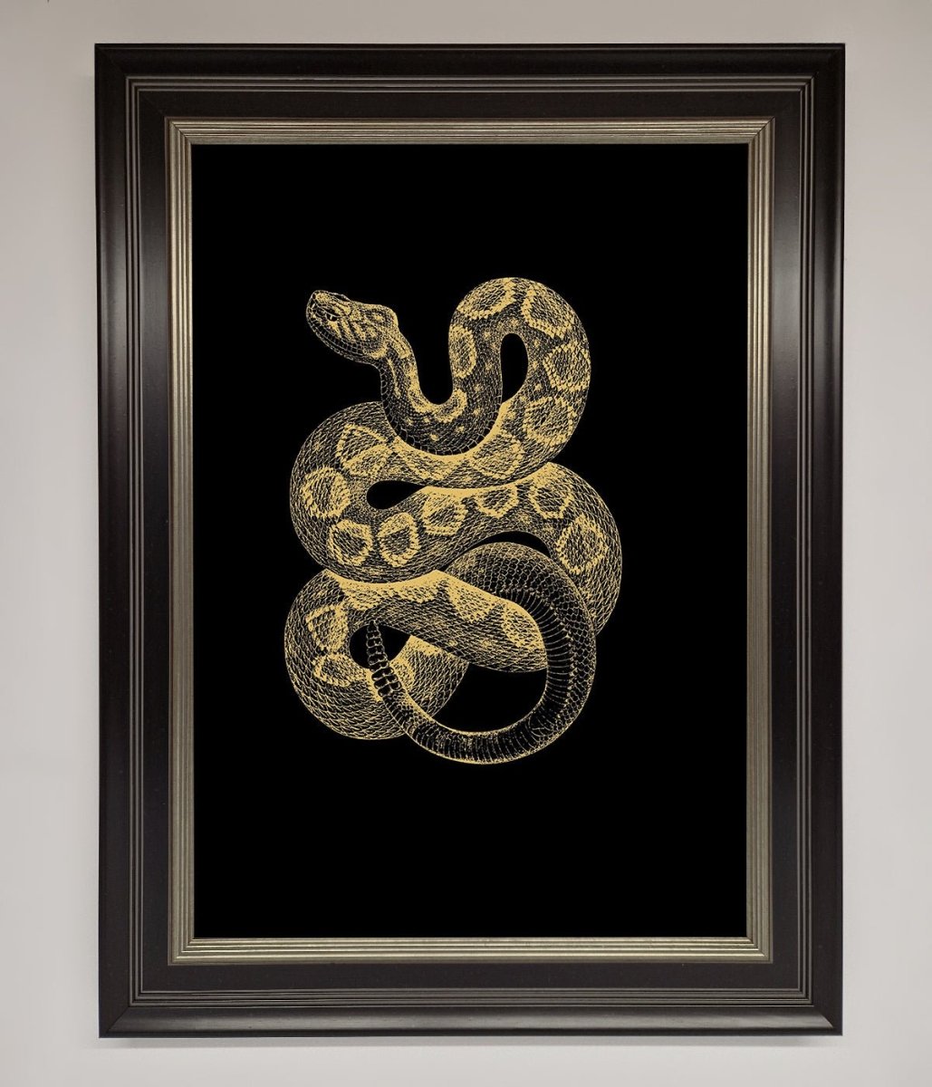 Golden Serpent Framed Wall Art - Zestio