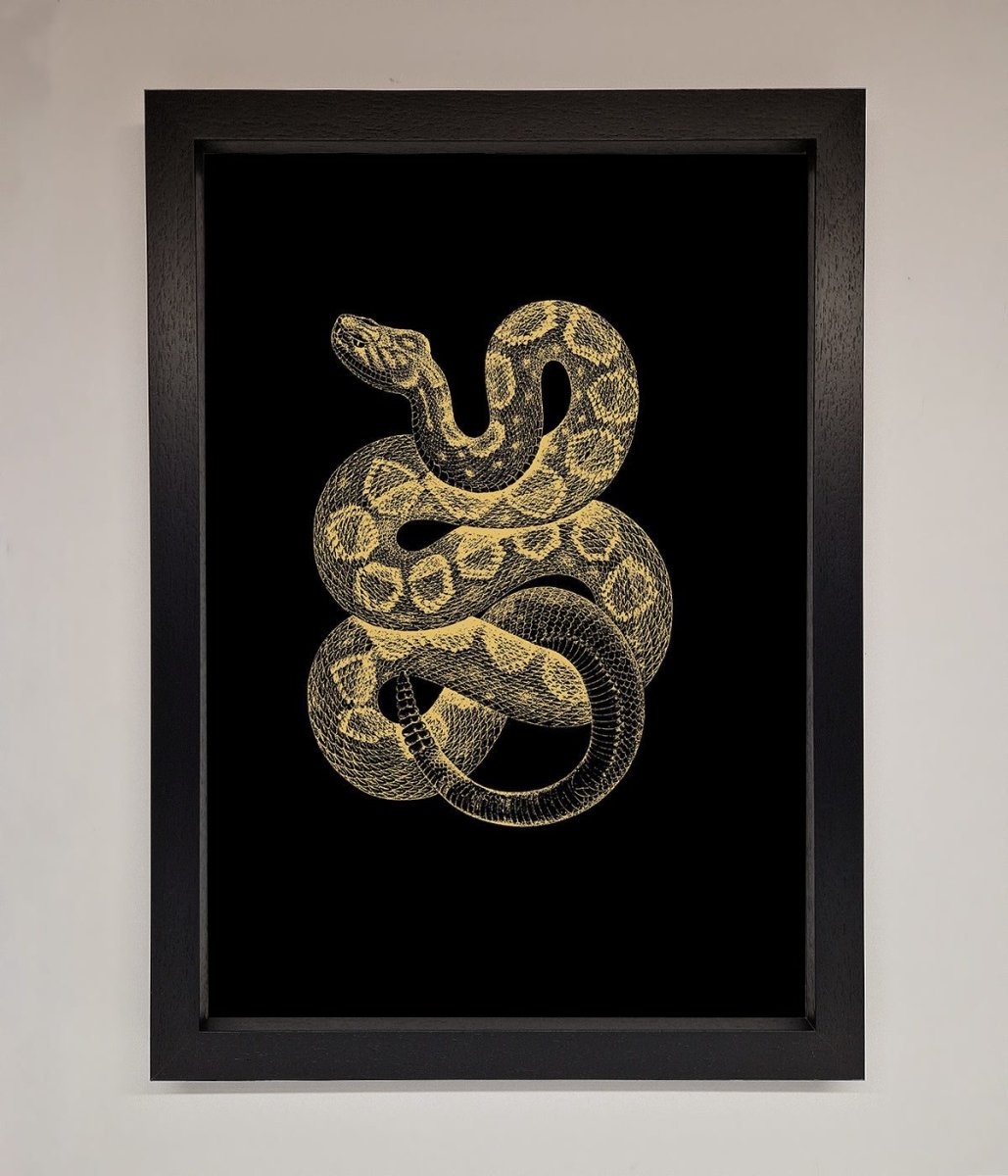 Golden Serpent Framed Wall Art - Zestio