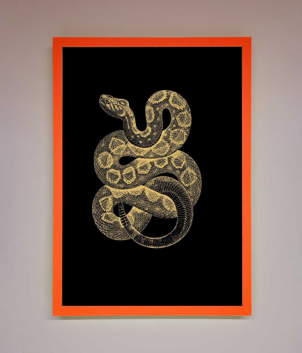 Golden Serpent Framed Wall Art - Zestio