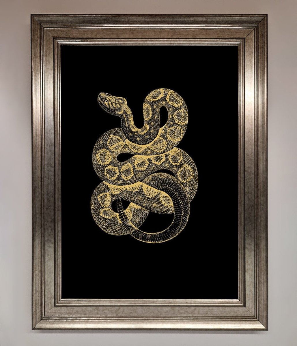 Golden Serpent Framed Wall Art - Zestio