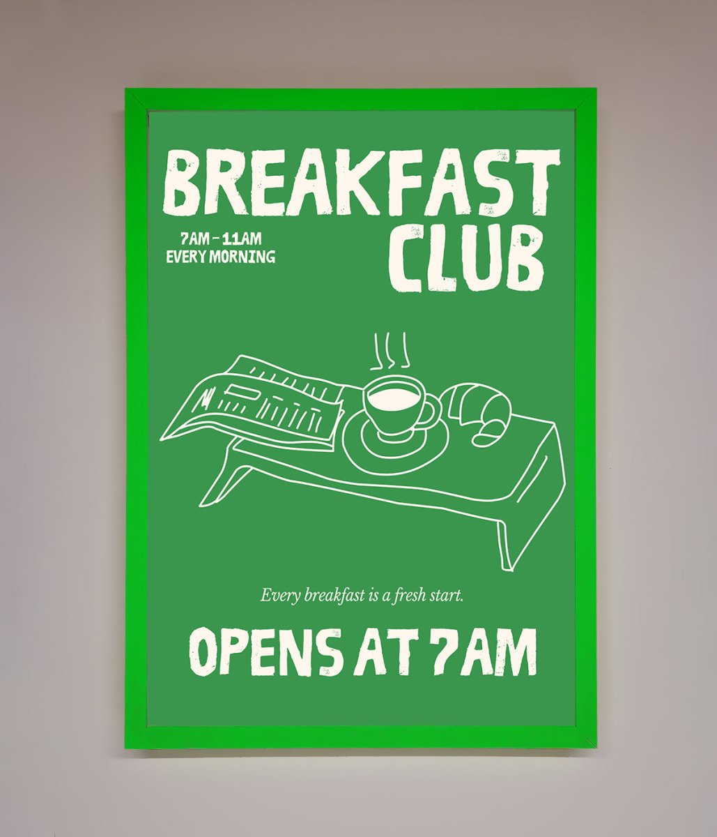 Green Breakfast Club Framed Wall Art - Zestio