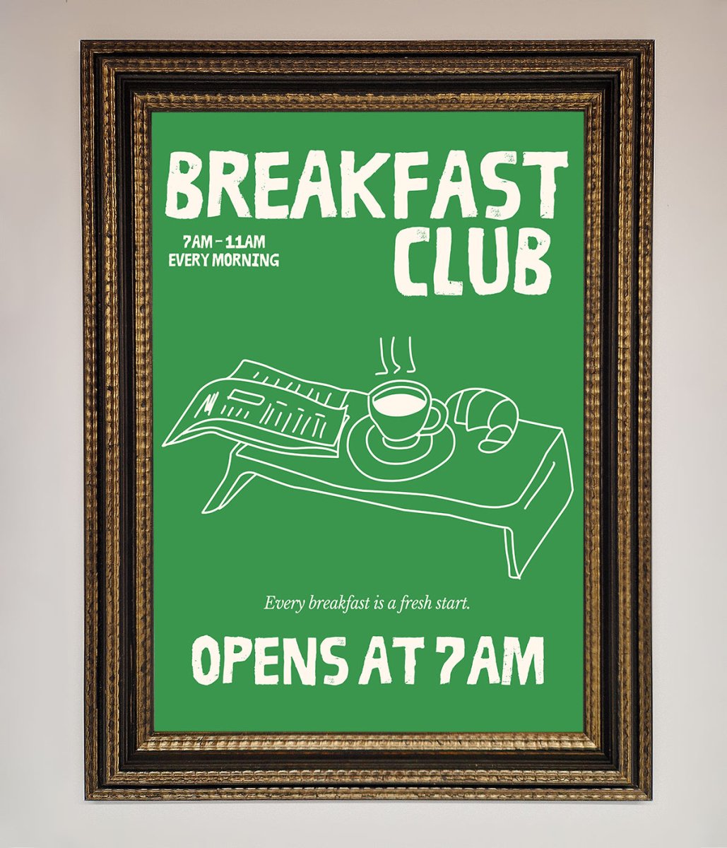 Green Breakfast Club Framed Wall Art - Zestio