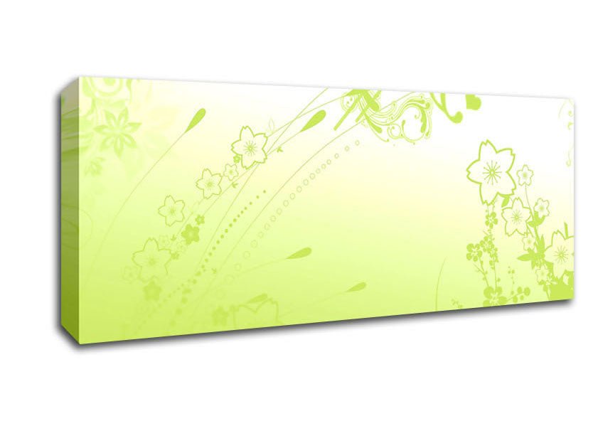 Green Flowers Canvas Wall Art - Zestio