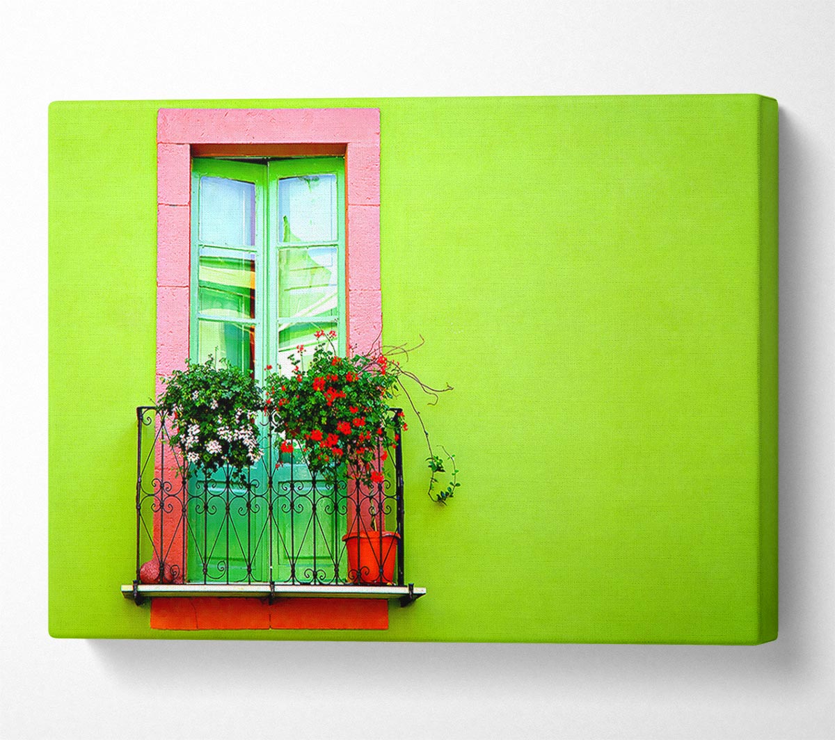 Green Wall Window Canvas Wall Art - Zestio