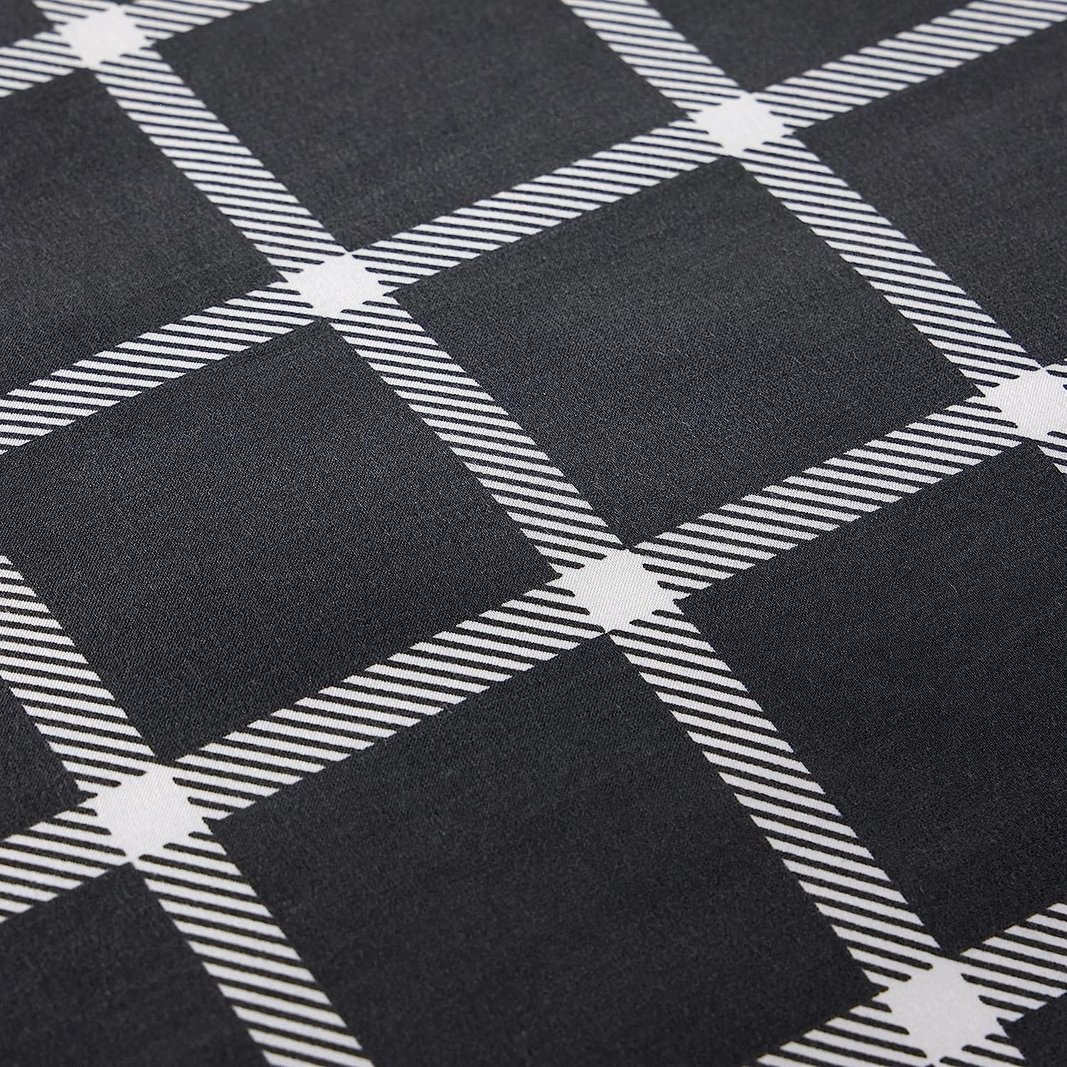 OLIVIA ROCCO Grey Check Reversible Duvet Cover Set Soft Durable Breathable Polyester Bedding Machine Washable Single Double King