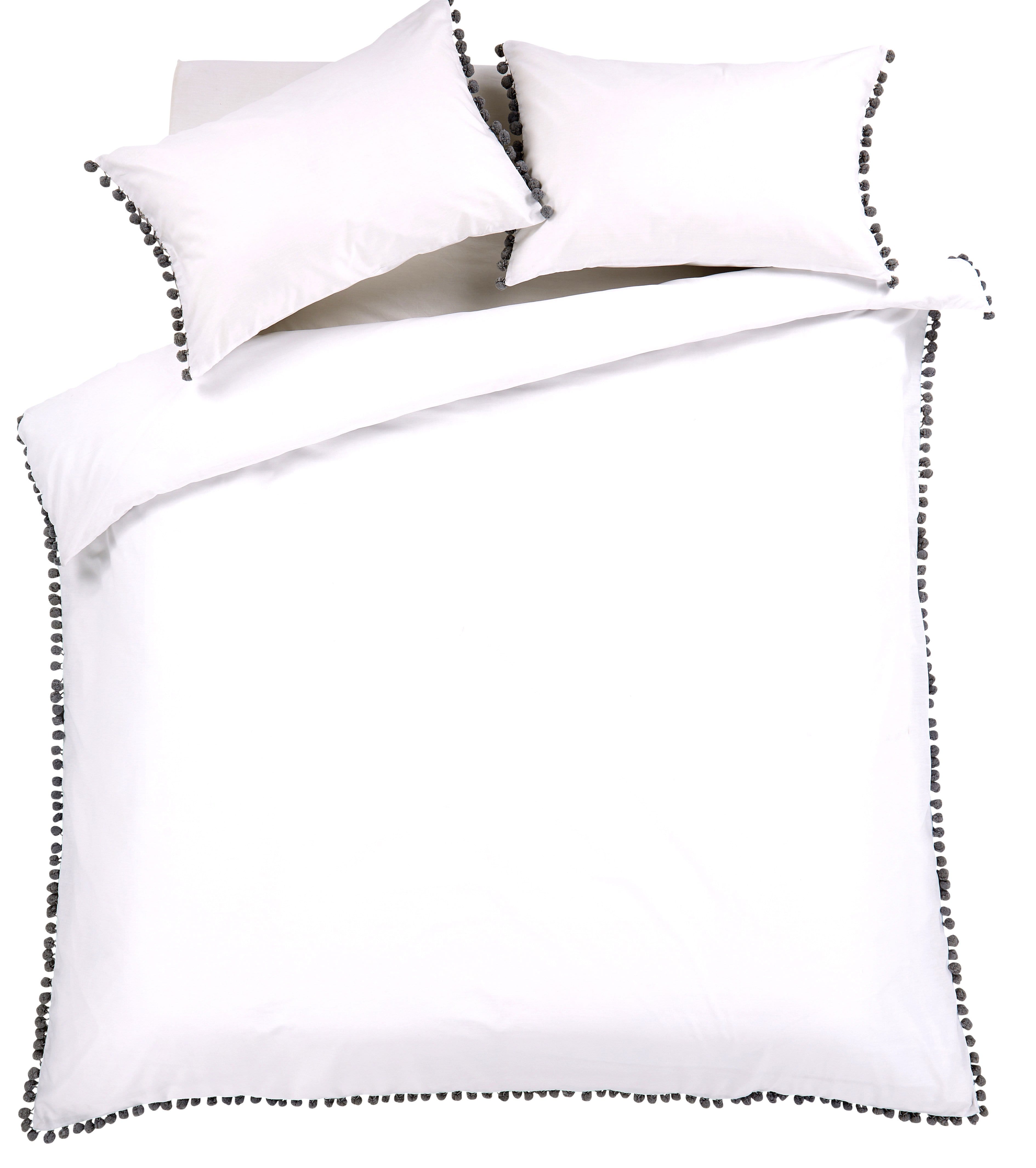 OLIVIA ROCCO Hand Stitched Pom Pom Duvet Set Cotton Rich Bedding In Multiple Sizes And Colours For Master Suites And Guest Rooms
