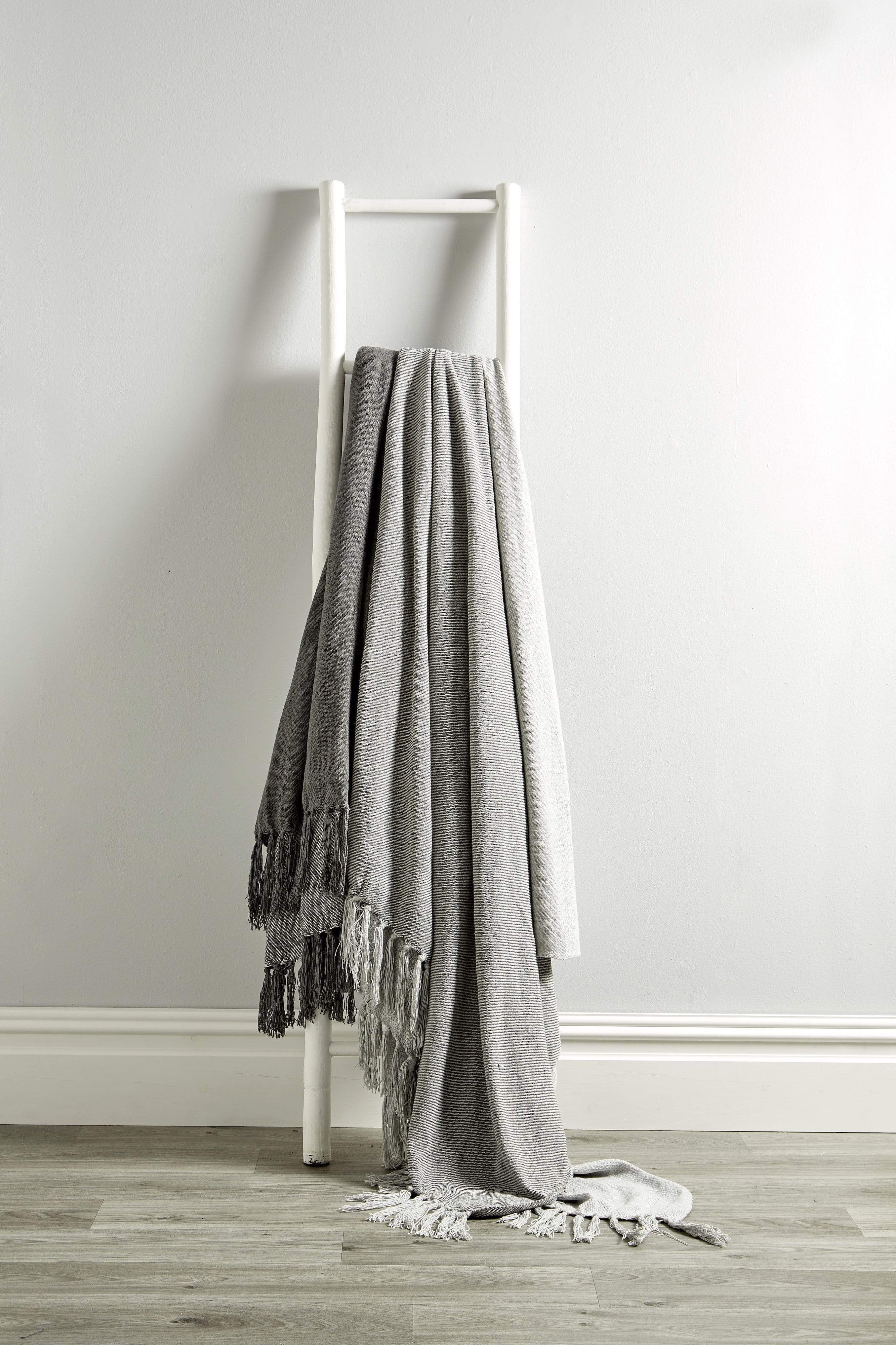 OLIVIA ROCCO Handwoven Large Check Pure Indian Cotton Throw Blanket With Tassels Eco Friendly Home Decor Multiple Sizes Available