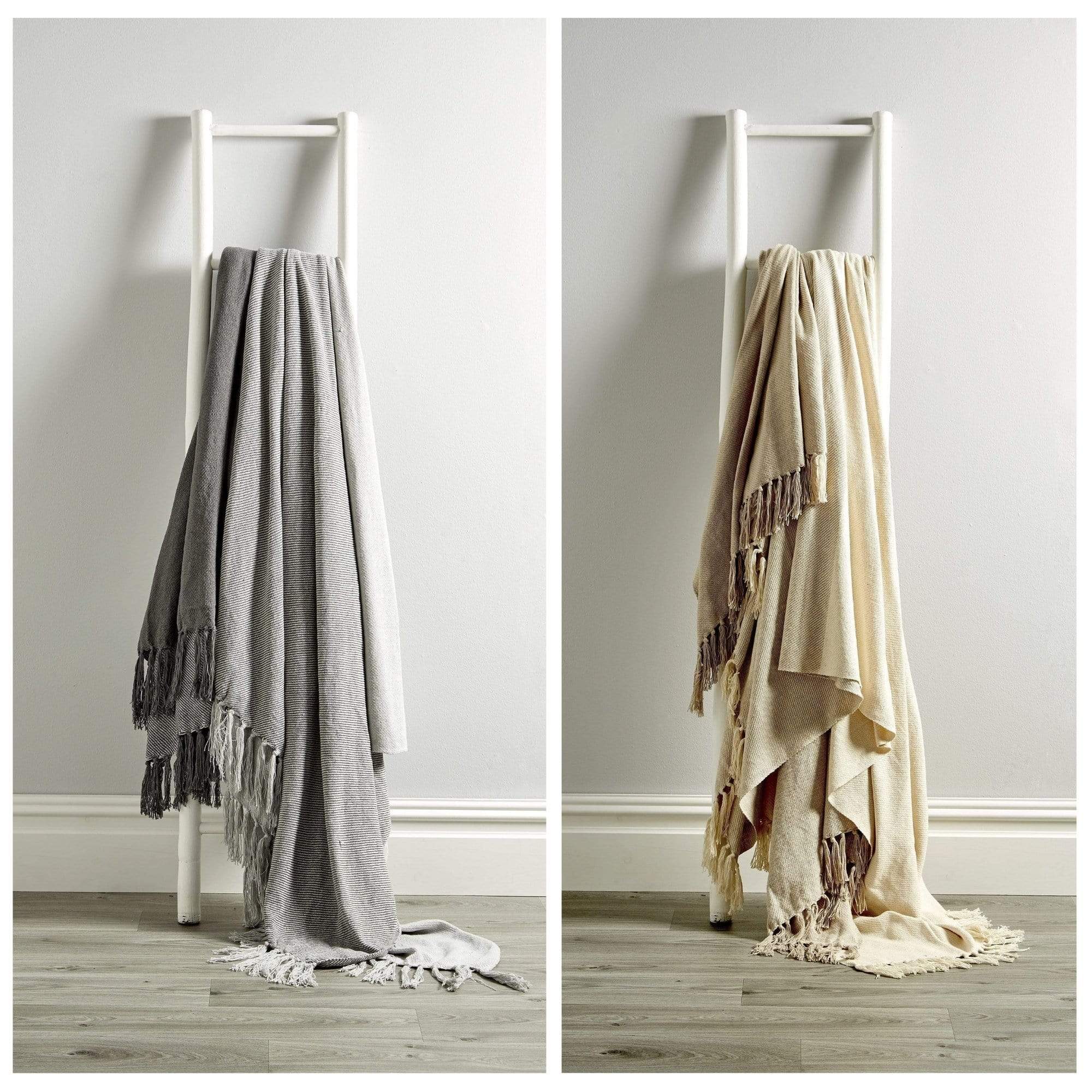 OLIVIA ROCCO Handwoven Large Check Pure Indian Cotton Throw Blanket With Tassels Eco Friendly Home Decor Multiple Sizes Available