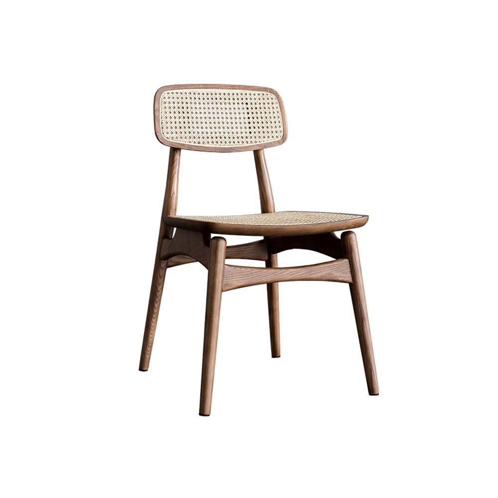 Hans Style Rattan Dining Chair, Light Oak