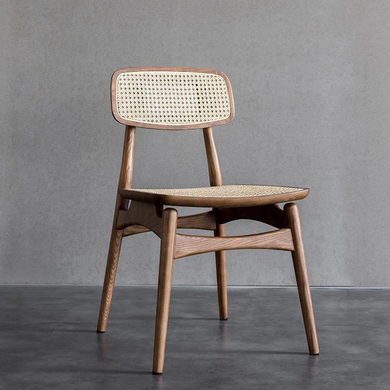 Hans Style Rattan Dining Chair, Light Oak