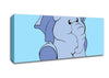 Happy Baby Elephant Baby Blue Canvas Wall Art - Zestio