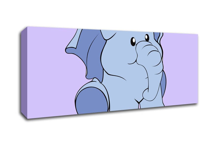 Happy Baby Elephant Lilac Canvas Wall Art - Zestio