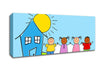 Happy Children In The Sun Baby Blue Canvas Wall Art - Zestio