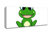Happy Frog Ready To Leap White Canvas Wall Art - Zestio
