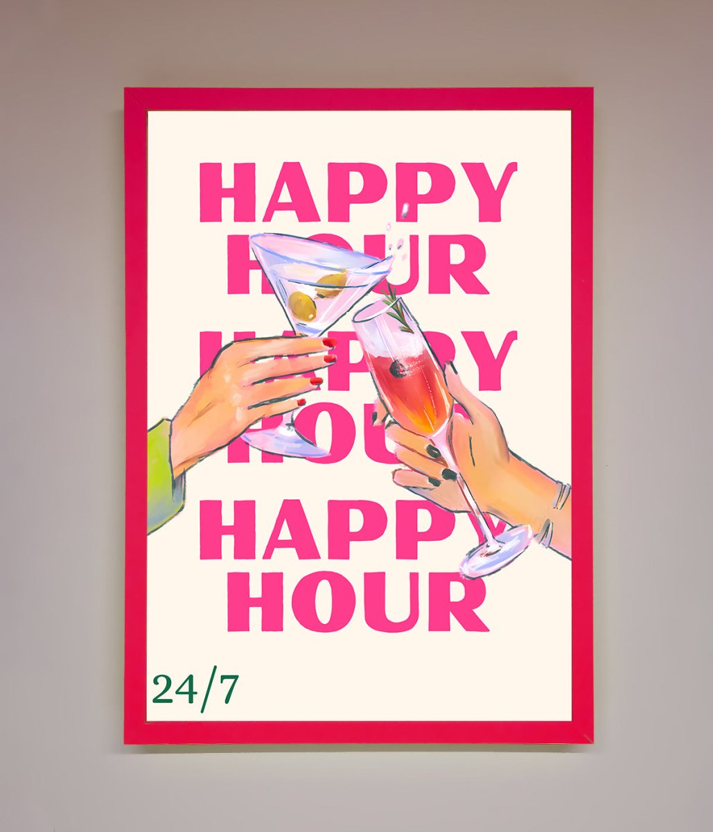 Happy Hour Framed Poster - Zestio