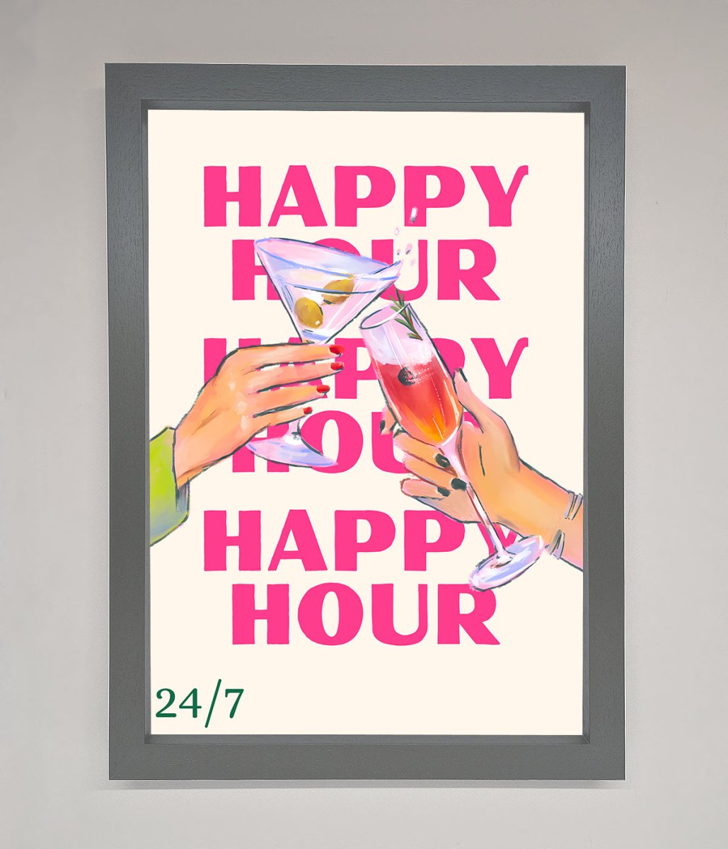 Happy Hour Framed Poster - Zestio