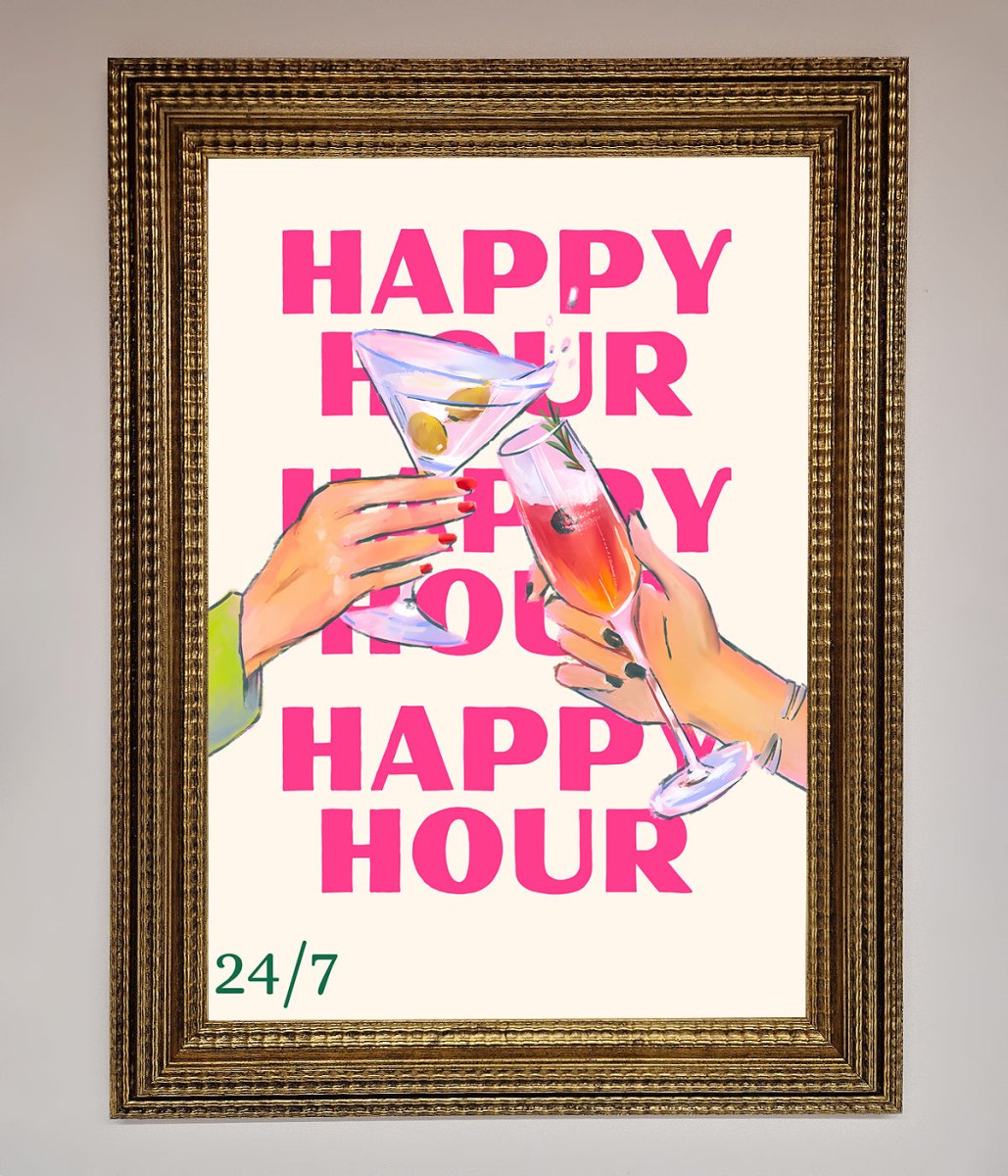 Happy Hour Framed Poster - Zestio
