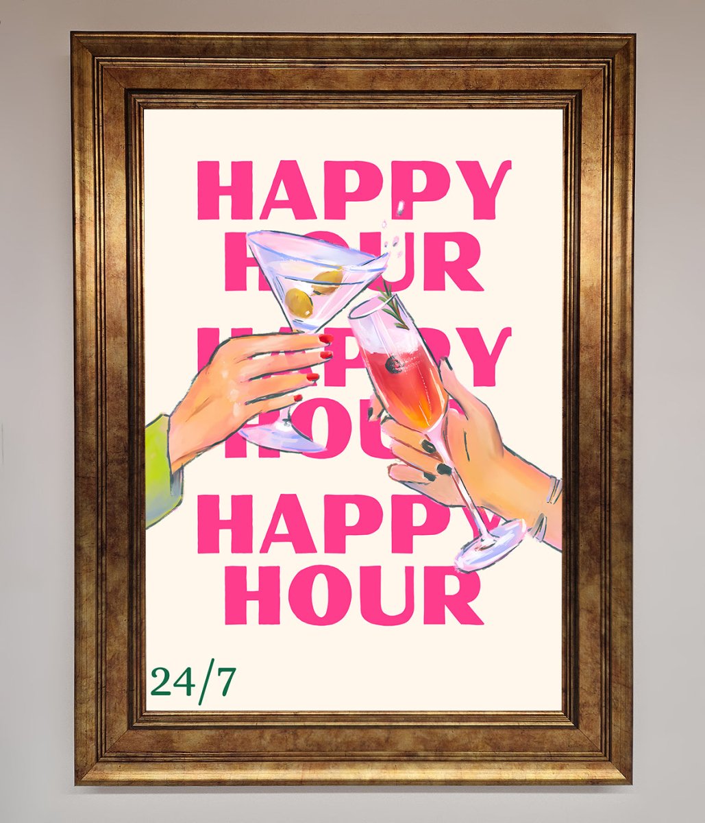 Happy Hour Framed Poster - Zestio