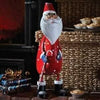 Christmas Polka Santa Figure Decorative Hand Painted Metal Ornanent