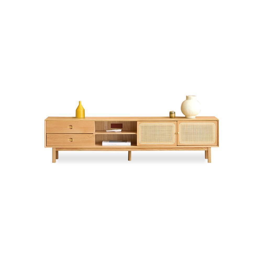 Haygashen Rattan TV Stand, Oak