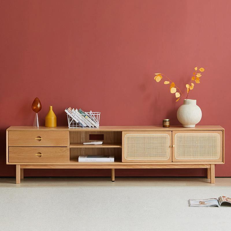 Haygashen Rattan TV Stand, Oak