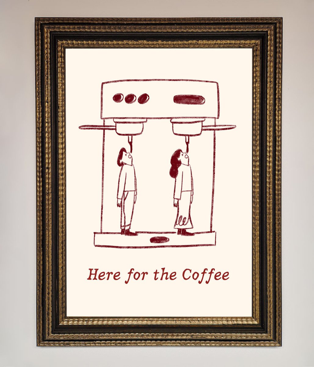 Here For The Coffee Framed Print - Zestio