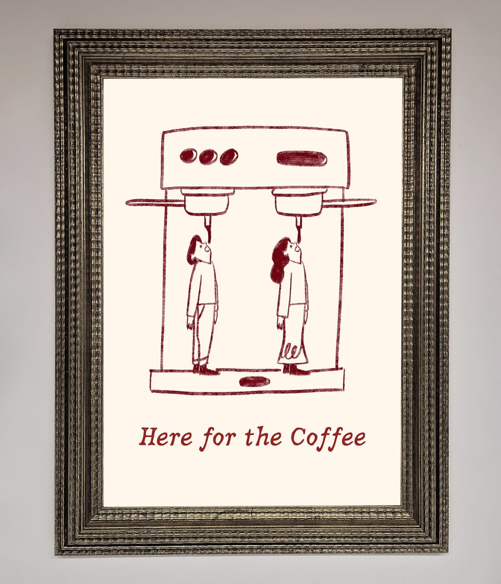 Here For The Coffee Framed Print - Zestio
