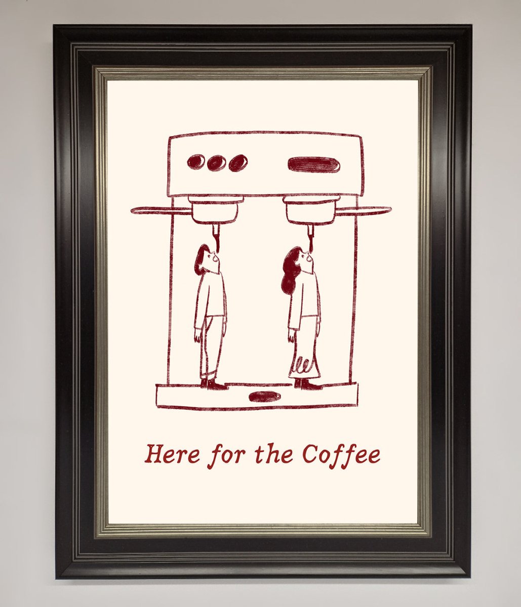 Here For The Coffee Framed Print - Zestio