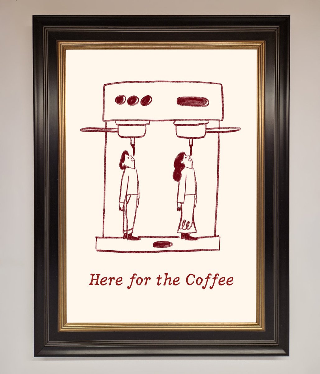 Here For The Coffee Framed Print - Zestio