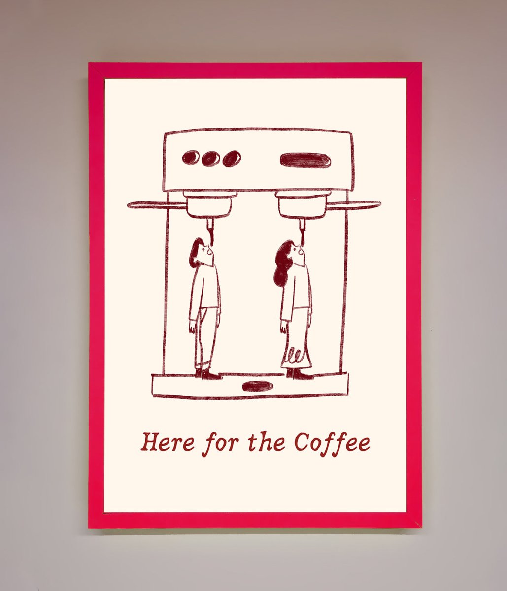 Here For The Coffee Framed Print - Zestio
