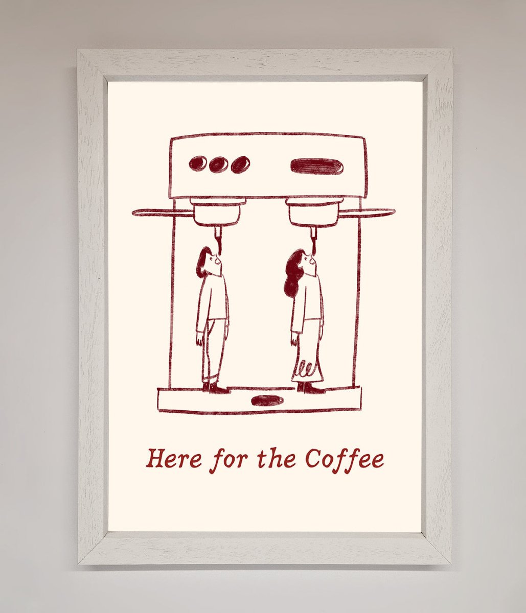 Here For The Coffee Framed Print - Zestio