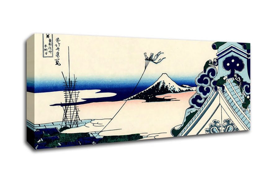 Hokusai Asakusa Honganji Temple Canvas Wall Art - Zestio