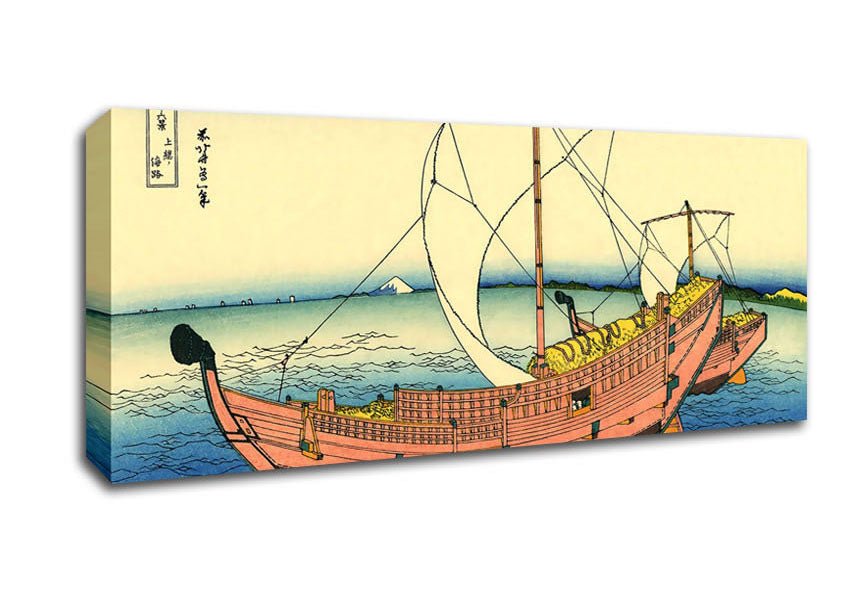 Hokusai The Kazusa Sea Route Canvas Wall Art - Zestio
